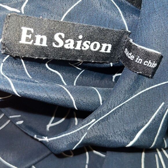 En Saison Dress Womens Size Small tiered floral puff-sleeve open back midi - Picture 9 of 11